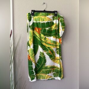 #658 Cynthia Rowley tropical midi wrap skirt size small